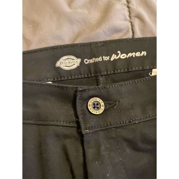 Dickies Women's Black Straight-Leg Pants Size 14R Casual Solid - Picture 2 of 5